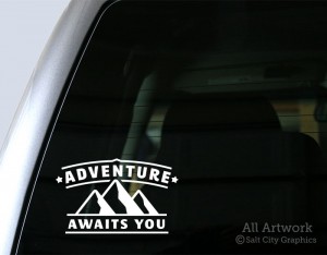 Adventure Awaits You Decal in White