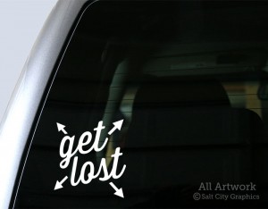 Get Lost Decal (Crossed Arrows) in White