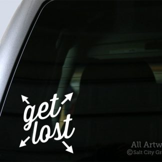 Get Lost Decal (Crossed Arrows) in White
