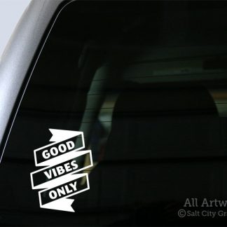 Good Vibes Only Banner Decal in White