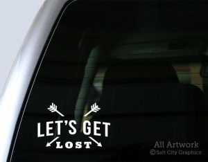 Let's Get Lost Decal (Arrows) in White