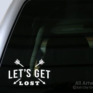 Let's Get Lost Decal (Arrows) in White