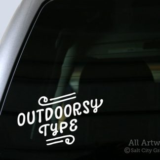 Outdoorsy Type Decal in White