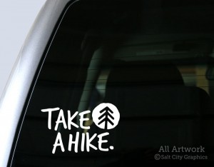 Take A Hike Decal in White
