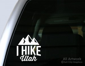 I Hike Utah Decal in White