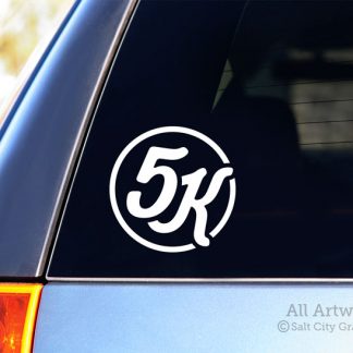 5K Decal in White