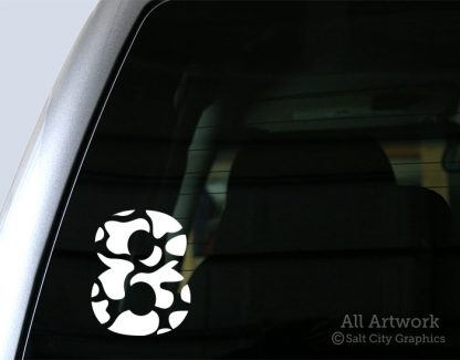 8 Cow Wife Decal in White