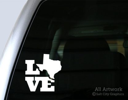 Love Texas Decal in White