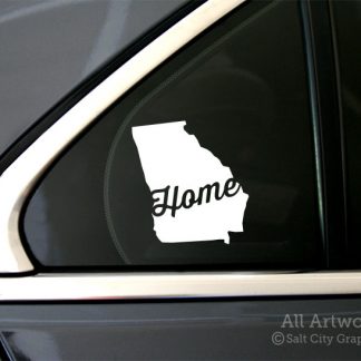 Home in Georgia Decal in White (shown on car window)