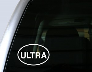 Ultra (Marathon) Oval Decal in White