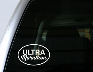 Ultra Marathon Oval Decal in White
