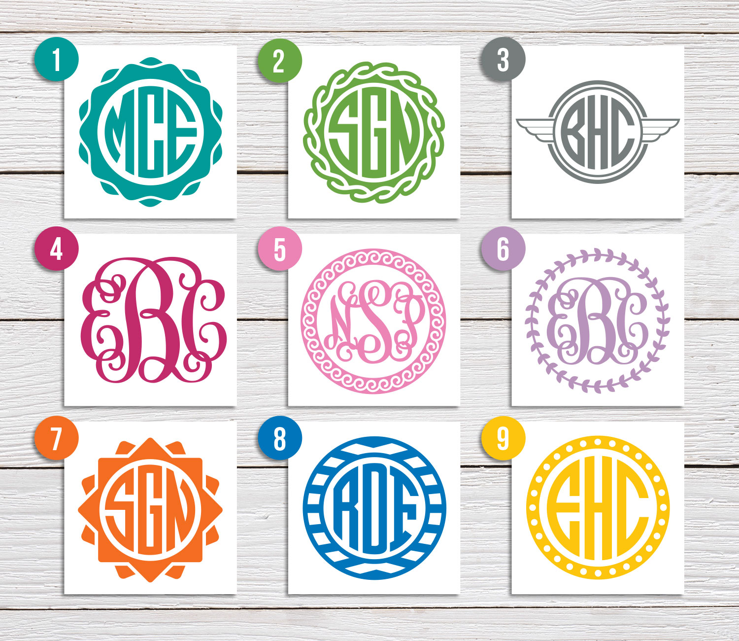 Custom Design Monogram Decal by Salt City Graphics