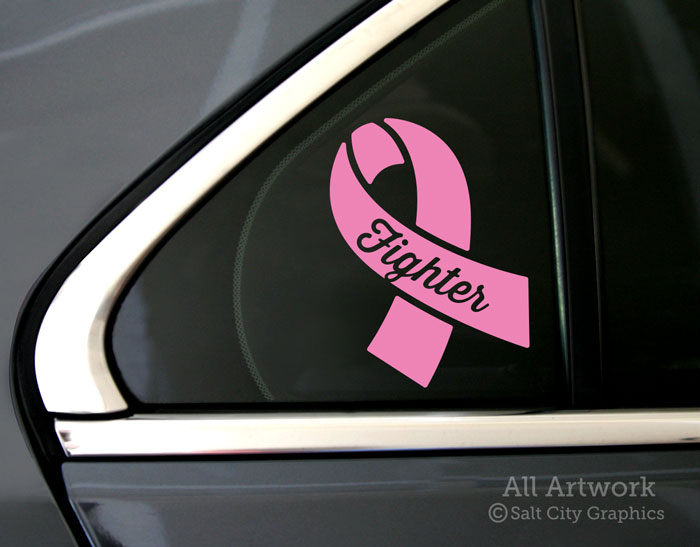 Cancer Ribbon Fighter Vinyl Decal
