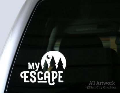 My Escape decal in White (shown on truck window)