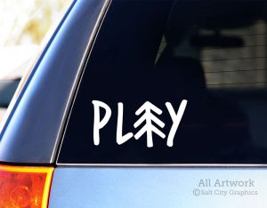 Play Pine Tree Decal in White (shown on SUV window)