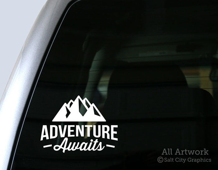 Adventure Awaits Arrows Journey Nature Life Computer Laptop Symbol Decal Family Love Car Truck Sticker Window ExpressDecor White 