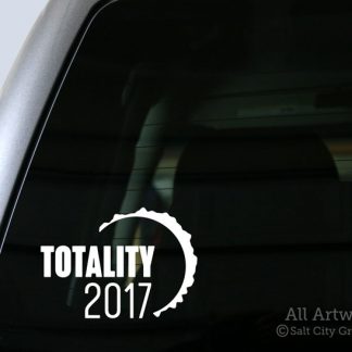 Totality 2017 Decal (Total Solar Eclipse) in White (shown on truck window)