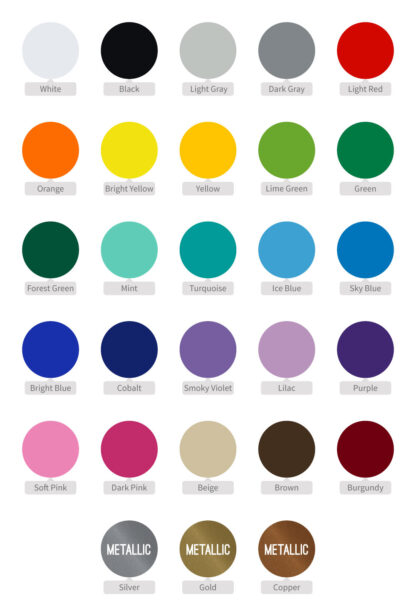Color palette for decal color choice